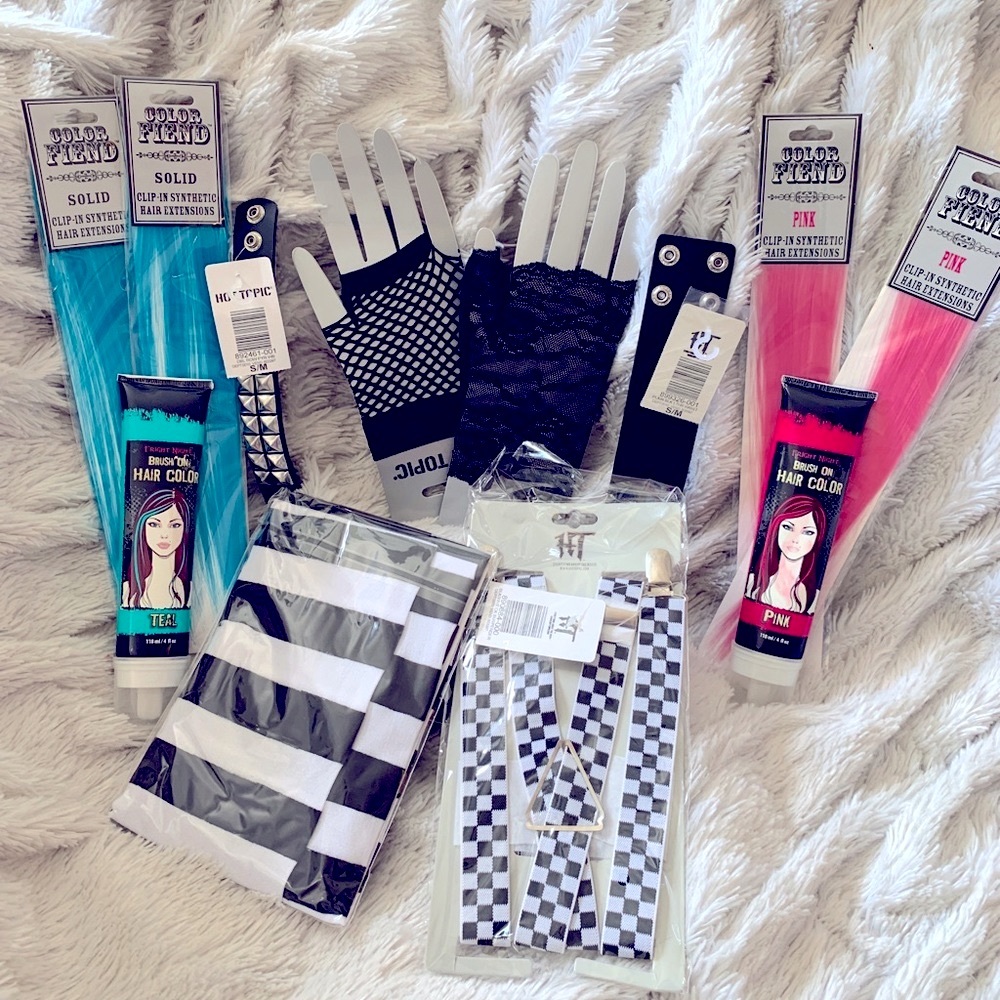 Hot Topic Y2k Punk Lot Nwt Leather Bracelets, Etc